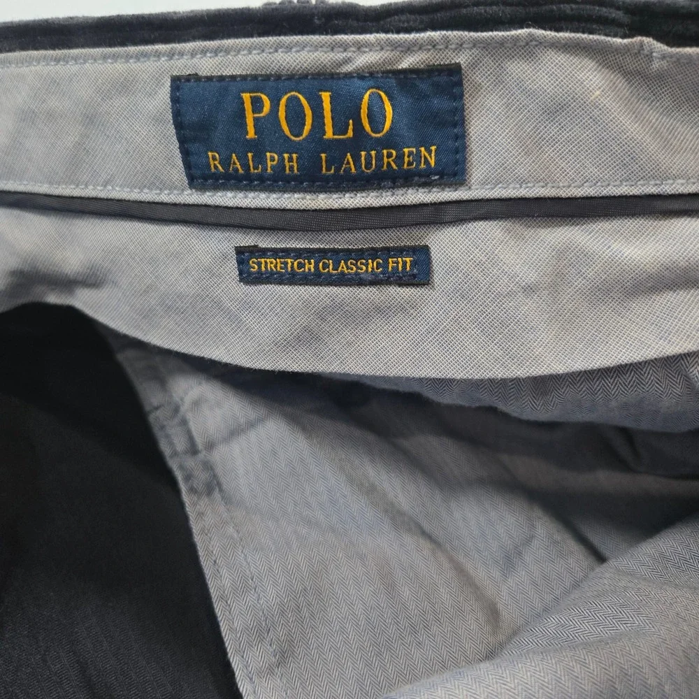 Polo Ralph Lauren Navy Blue Corduroy Pants Stretch Classic Fit Mens 38x30